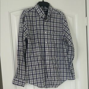 Nautica Blue and White Casual Button Down Shirt